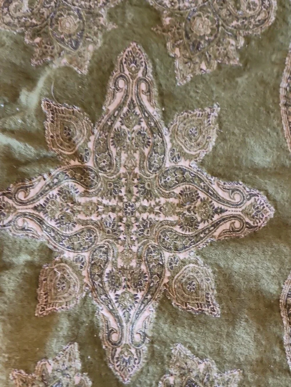 Pottery Barn Olive Green Wool-Cotton Blend Throw Sz 40 X 60